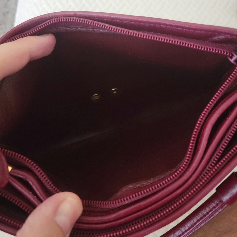 Vintage Christian Dior Burgundy Shoulder Bag Leather - Picture 4 of 4